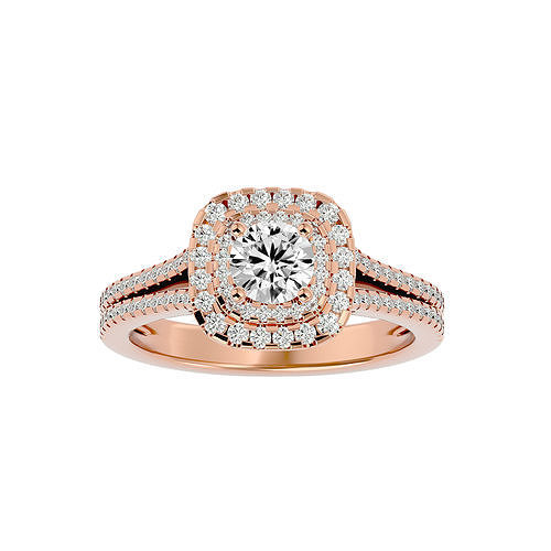 heiligenschein solitär hochzeit engagement ring 360 aussicht schmuck band frauenring gold diamant ringe frauen druckbar 3D print model - Mito3D