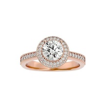 aureola solitario boda compromiso anillo 360 joyería joya banda mujer oro diamante anillos imprimible 3d print model - Mito3D
