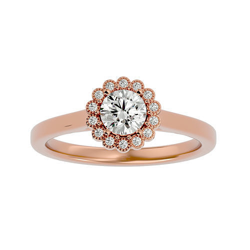 aureola solitario boda compromiso anillo 360 joyería joya banda mujer oro diamante anillos imprimible 3D print model - Mito3D