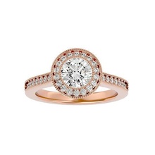 halo solitaire mariage engagement bague 360 vue bijoux bande femme or diamant anneaux femmes imprimable 3d print model - Mito3D