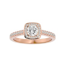 halo solitaire mariage engagement bague 360 vue bijoux bande femme or diamant anneaux femmes imprimable 3d print model - Mito3D