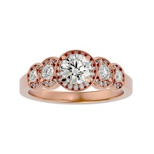 aureola solitario boda compromiso anillo 360 joyería joya banda mujer oro diamante anillos imprimible 3d print model - Mito3D