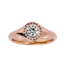 aureola solitario Boda compromiso anillo 360 joyería joya banda mujer oro diamante anillos 3d print model - Mito3D