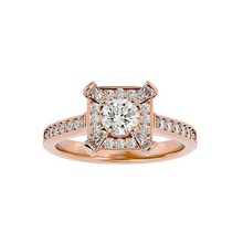 aréola solitário Casamento noivado anel 360 Visão joalheria banda feminino ouro diamante argolas mulheres 3d print model - Mito3D