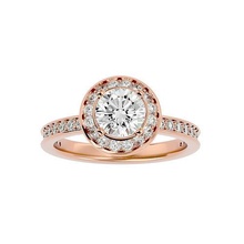 aureola solitario Boda compromiso anillo 360 joyería joya banda mujer oro diamante anillos 3d print model - Mito3D