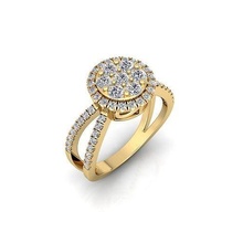 aureola división caña 3d modelo anillos solitario libra esterlina imprimible diamante anillo platino brillante boda compromiso joya joyería plata blanco oro cromo 3d print model - Mito3D