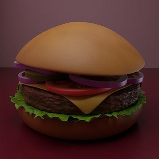 hamburger 3d food burger meat bread lunch restaurant cheese tomato dinner sandwich salad beef fast bun cucumber meal printing house kitchen dining 3d print model - Mito3D