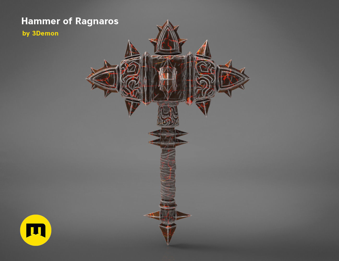 martillo of ragnaros mundo warcraft grande oscuro oscuridad demonio mal fuego señor fuego noche ragnarok sulfuras armas guau juegos juguetes 3D print model - Mito3D