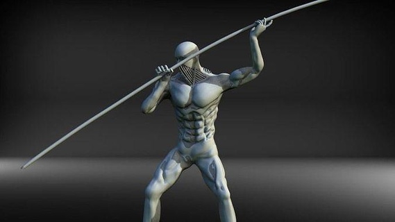 marteau Titan shingeki kyojin attaque manga anime zbrush personnage mythologique robotique cyborg art sculptures 3d print model - Mito3D