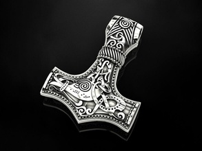 martello torah pendente amuleto tor gioielleria stampa 3dprinted stampabile design gioiello d'oro stampa oro prototipazione argento annerimento ciondoli 3d print model - Mito3D
