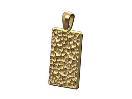 hammered rectangular pendant bail texture charm faceted fashion jewelry printable gold silver jewellery sterling necklace forged vintag 3d model dogtag pendants 3d print model - Mito3D