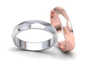martillado boda banda anillo 3d modelo mano joyería joya compromiso estados unidos canadá trenzado imprimible tungsteno faceta 3dring anillos 3dprinting 3d print model - Mito3D