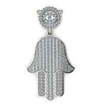 hamsa takı hewelry altın elmas Yahudi kolye 3d print model - Mito3D