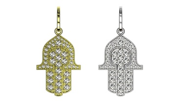 hamsa altın elmas el fatima tanrıça kolye takı mary miriam Tanrı din 3d baskı yazdırılabilir model İbranice cnc mücevher Gümüş 3d print model - Mito3D