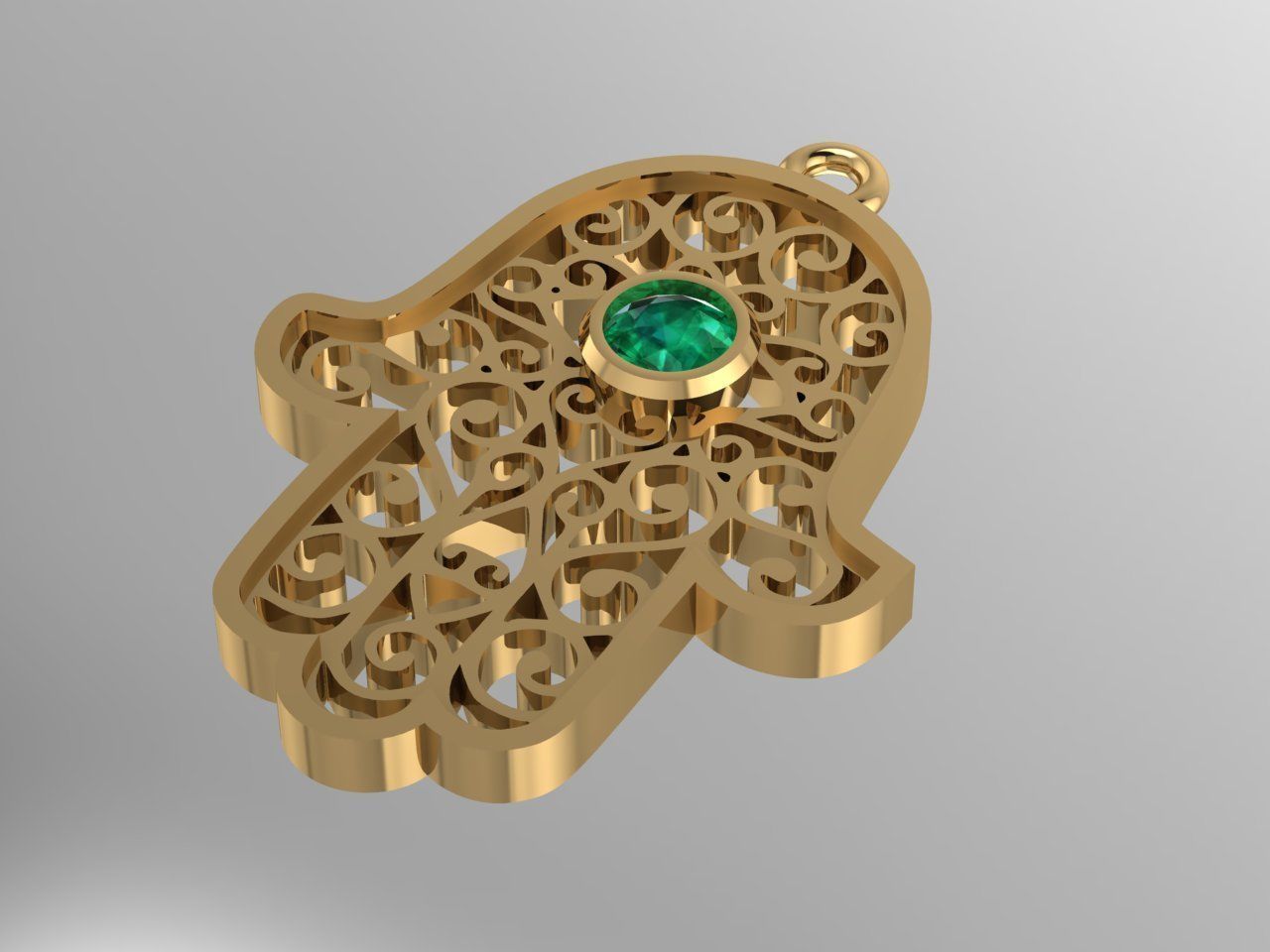 hamsa hand pendant jewelry luck gold pendants 3D print model - Mito3D