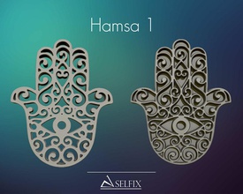 hamsa Hand Symbol 3d Modell Linderung 01 aufwendig Hamsa 3dprint Kunst 3d print model - Mito3D