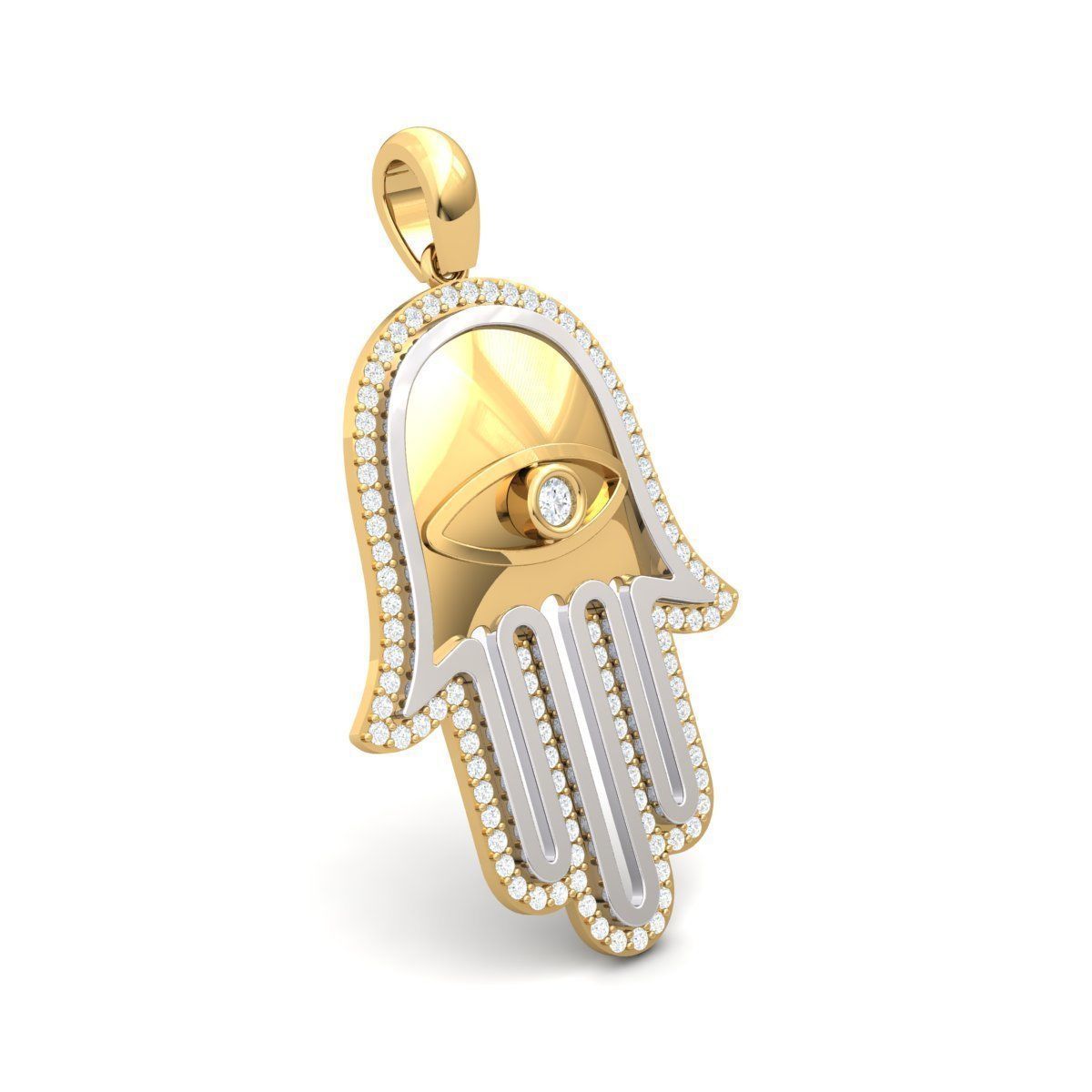 hamsa pendent jewel gem engagement wedding jewellery diamond ring silver jewelry engagem gold fashion sterling white brilliant sapphire beauty rings earrings pendants 3D print model - Mito3D