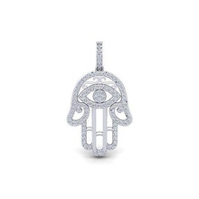 Hamsa 3d modèle rendre bijou gemme engagement mariage bijoux diamant imprimable bague or engagem mode sterling blanc brillant solitaire beauté anneaux pendentifs 3d print model - Mito3D