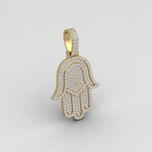 hamsa pendente 3d modelo render jóia gema noivado casamento jóias diamante imprimível anel ouro joalheria engagem moda esterlina branco brilhante solitário beleza argolas pingentes 3d print model - Mito3D