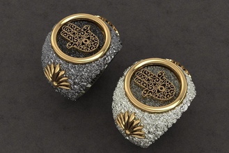 hamsa ring man hamsaring hamsarings rings jeweler jewelry zodiac fashion gold jewels symbol symbolring 3d print model - Mito3D