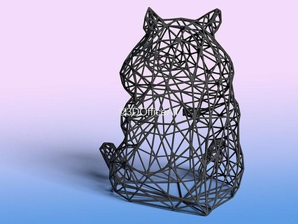hamster sitting sculpture resin printing guineapig pet mesh wire art decor cute animal house 3d print model - Mito3D