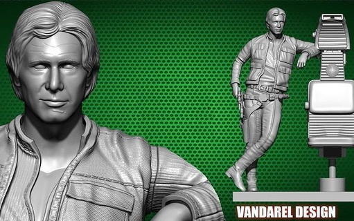 Han Solo Star Kriege Skywalker Kunst Skulpturen 3d print model - Mito3D