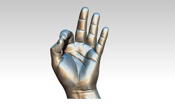 el tamam 3dprint anatomi heykel parmak şekil Sanat takı kolyeler 3d print model - Mito3D