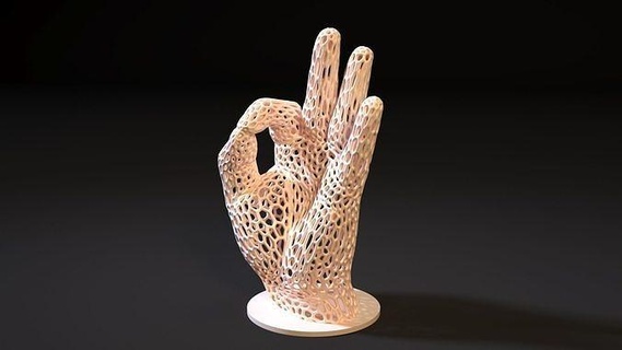 hand voronoi finger arm extremities human anatomy body female art sculptures gesture 3d print model - Mito3D