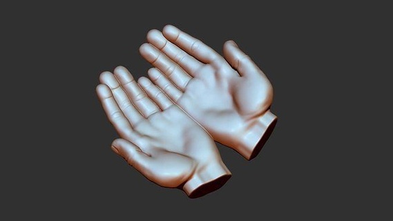 mão 3d impressão par of mãos corpo humano braço cafajeste nurbs degrau iges solidworks pulso fêmea mulher sólido catia autocad personagem anatomia polegar unha presa arte esculturas 3d print model - Mito3D