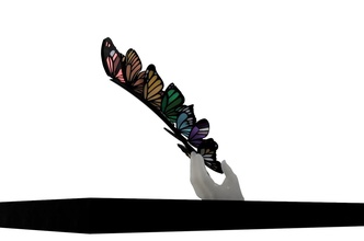 main papillons art installation boutique fasion papillon sculptures 3d print model - Mito3D