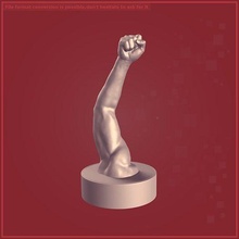 hand figurine ready 3d printing statue fist punch statuette clench knuckle clenched sculpture stone decoration arm muscle finger power victory liberty decor art sculptures 3d print model - Mito3D
