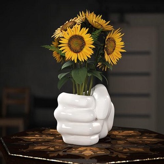 main poing pot planteur porte plume vase fleur décoration combat maison décor 3d print model - Mito3D