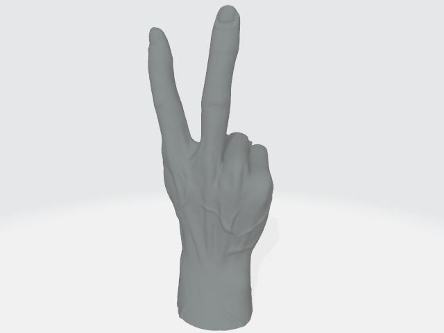 mano gesto paz decorativo humano dibujo casa decoración 3D print model - Mito3D