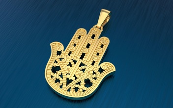 Hand Anhänger Gold Schmuck druckbar Silber Halskette Juwel brillant Diamant Mode Schönheit 3d drucken Frau Rubin 3d print model - Mito3D