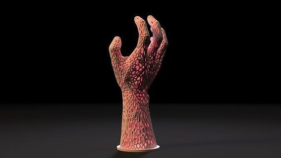 hand halloween voronoi finger arm extremities human anatomy body female art sculptures gesture 3d print model - Mito3D