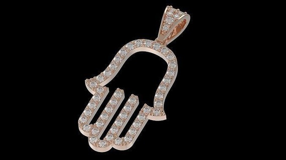 hand hamsa pendant hamsa pendant jewelry 3dprinting israel art wedding ring gold brilliant love diamond usa cad europe canada jerusalem women hand pendants  3d print model - Mito3D