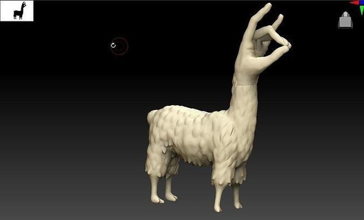 mano llama granja animal divertido Arte esculturas 3d print model - Mito3D
