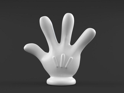 el Mickey vermek 4 karakter Sanat fare şekil heykel parmaklar karikatür Disney toon Donald şapşal heykeller yalıtılmış 3d print model - Mito3D