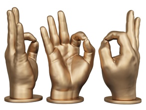 hand ok Skulptur Kunst finger Dekorative houseware bedruckbar ist gold drucken die Stereolithografie statue - Spielzeug Figur okey gut Skulpturen 3d print model - Mito3D