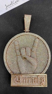 main pendentif diamant Bonjour Humain corps doigt imprimable argent sterling bague bras bijoux pendentifs 3d print model - Mito3D