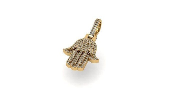 hand pendant jewelry gold silver rings diamond ring jewel jewellery gem brilliant pendants necklace design platinum printable fashion beauty 3d print model - Mito3D