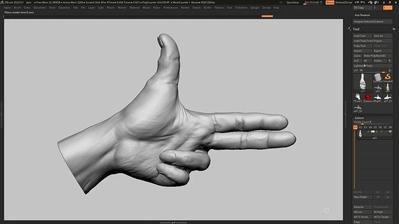 mano pose 13 3d impresión modelo humana anatomía esculpir zbrush Arte esculturas 3d print model - Mito3D