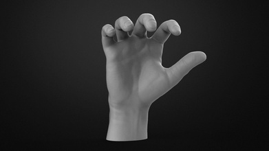 hand print decor human arm body skin art studio monochrome deco finger sculptures statue 3d print model - Mito3D