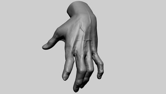 mão imprimível personagem personagens homem humano masculino 3dprint realista zbrush arte esculturas 3d print model - Mito3D