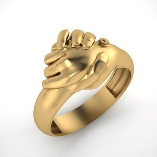 mano anillo oro Moda cuerpo joyería joya anillos 3d print model - Mito3D