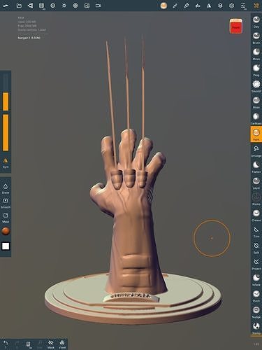mão wolve ventilador arte xmen carcaju logan histórias quadrinhos maravilha Admirador esculturas 3D print model - Mito3D