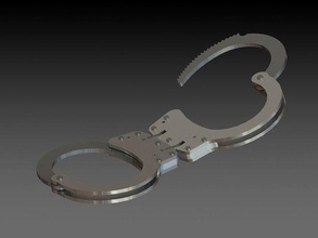 handcuffs police law crime prison chain security hobby diy 3d print model - Mito3D