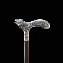 handle cane head bear classic golf iron furniture walking medical device jewelry craft support decorative printing printable mammal wild silver teddy print fashion 3d print model - Mito3D