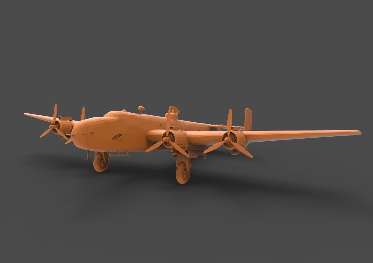 handley page halifax página mk3 bomber britânico ww2 a guerra segundo mundo real o ar força raf de avião jogos brinquedos 3D print model - Mito3D