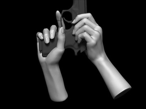 manos participación pistola palmas mano dedo mujer cuerpo arte esculturas 3d print model - Mito3D